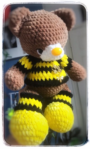 Handmade bumble bee teddy bear - handmade,