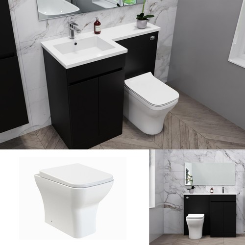 Matt black bathroom furniture - black,
