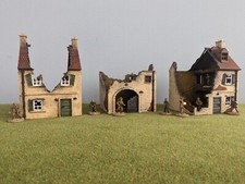20mm 1/72 1/76 Normandy European style ruined houses scenery for WW2/Napoleonic