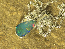 Electric green opal pendant