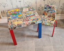 childrens table and chair set Marvel Comic Decorated. Spiderman Ironman The Hulk
