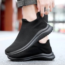 MENS SLIP ON WALK SPORTS RUNNING PUMPS CASUAL LIGHTWEIGHT COMFORT TRAINERS SHOES
