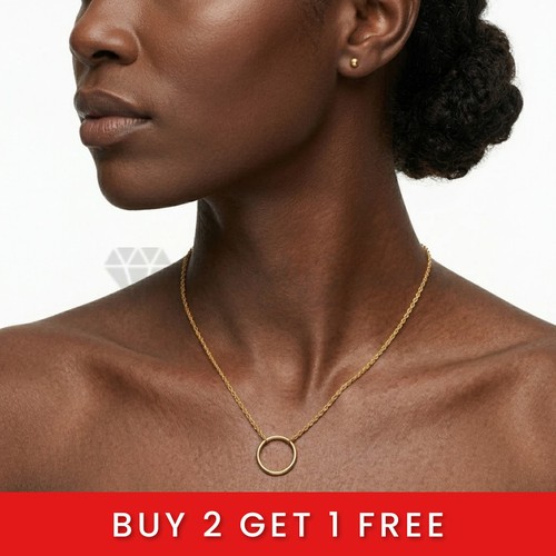 14ct gold open round necklace - 14ct,