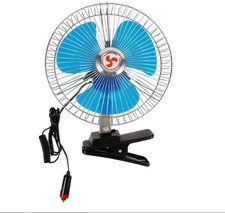 12V Car Vehicle Oscillating Rotatable Cooling Fan Clip On Cigarette Lighter Plug