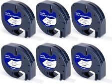 6X Label Tape Replacement for Dymo Label Tape, Label Maker Tape 12 mm x 4 m Roll