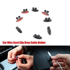 8x BLACK Car Wire Cord Clip Drop Cable Holder Tidy Organizer lead USB CHARGER