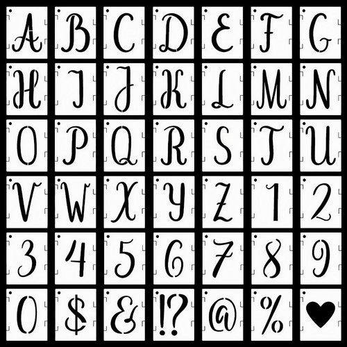 Inch letter stencils - inch, 42
