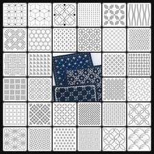 32x Sashiko Stencil Kit for