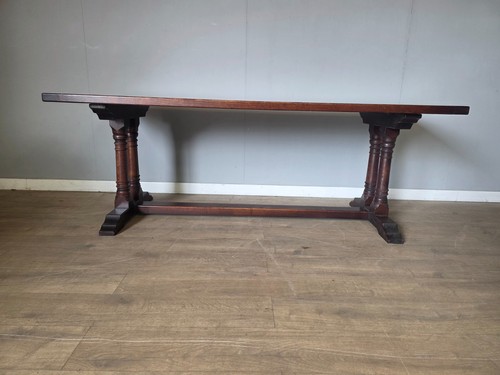 Large antique oak refectory - oak,