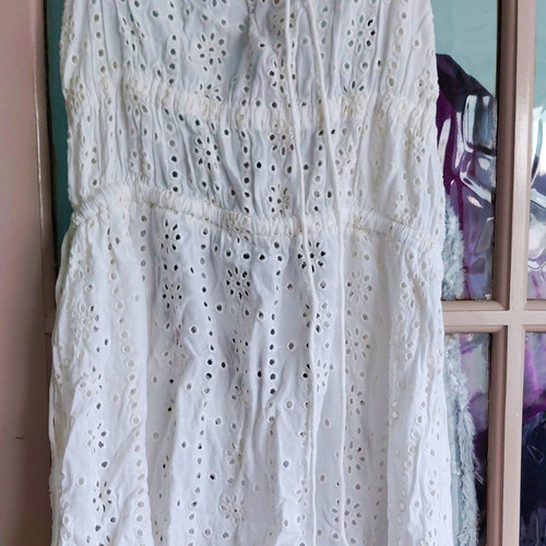 Primark white cotton eyelet - cotton,
