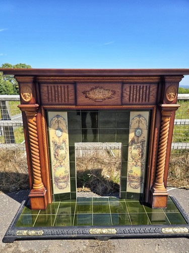 Bespoke tiled fire surround - fire,