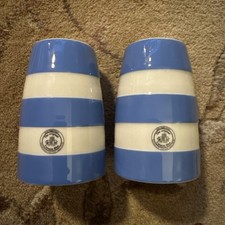 T G Green cornishware blue white salt and pepper pots