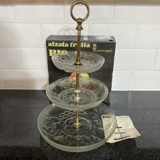 Vintage Alzata Frutta Rio  3 Tier Cake Fruit Cupcake Stand Holder 
