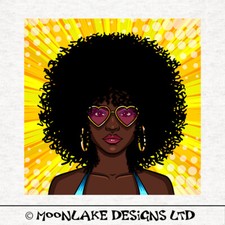 Pop art, Glasses Afro Lady -