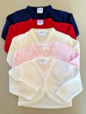 BABY GIRS BOLERO CARDIGAN KNITTED CHRISTENING PARTY WEDDING  V NECK SHRUG 0-24M