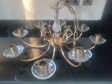 Vintage 8 Lights Chandelier crystals glass drops with Holders & Centre Crystals
