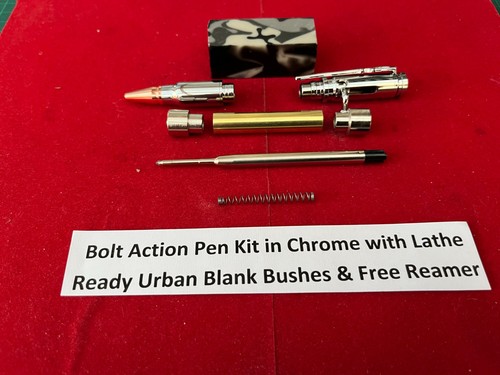Bolt action pen kit chrome - action,