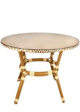 40" Round Glass Top Beige and