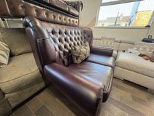 Beautiful Chesterfield Thomas Lloyd Oxblood Leather Sofa. Nationwide Delivery
