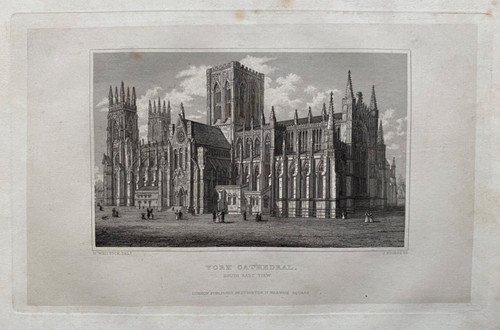1830 antique print - 1830, york