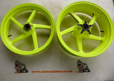 Aprilia RSV 1000 Pair Flouro Yellow Brembo 5 Spoke Wheels Ideal SRAD Conversion