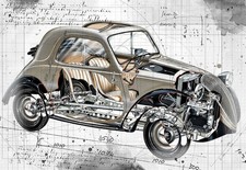 Line Tech Drawing  Fiat 500