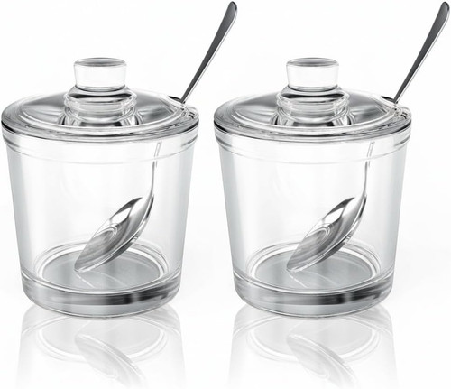 Set clear glass sugar - of,