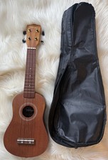 Vintage VUK20N Soprano Ukulele - Natural - Gold tuners & Strap Buttons Added