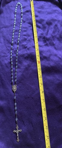 Vintage blue glass - glass, rosary