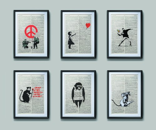 Banksy dictionary page art - , set