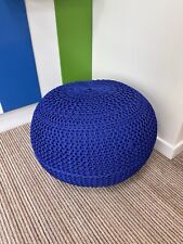 Blue Crochet Pouffe Excellent Condition