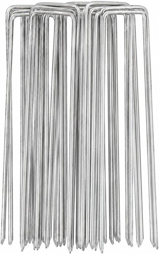 Galvanised steel garden pegs - galvanised,