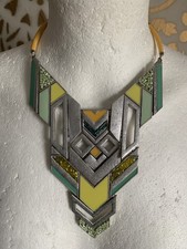 ZARA Statement Bib Necklace Boho Quirky Festival Vintage Style Tribal Art Deco