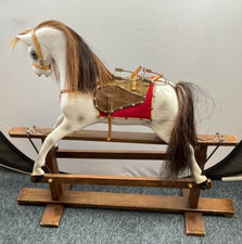 Wooden Rocking Horse Dapple White small, See Description