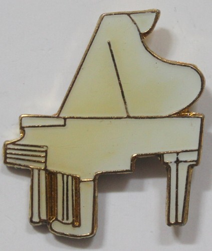 White grand piano lapel - piano, hat