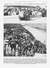 Captain Malcolm Campbell's Speed Record at Daytona Beach - Vintage Print 1931