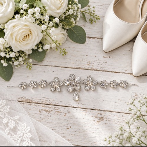 Pretty silver crystal flower - pretty,