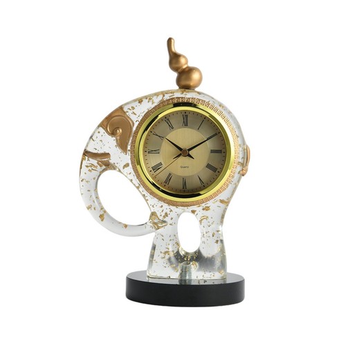 Elephant clock gold tone - elephant, gold-tone