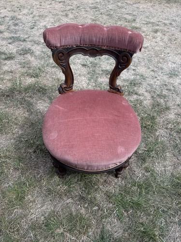 Victorian walnut balloon - victorian, back