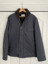 Universal Works N-1 Deck Jacket Navy Brown Fleece Lining Military 