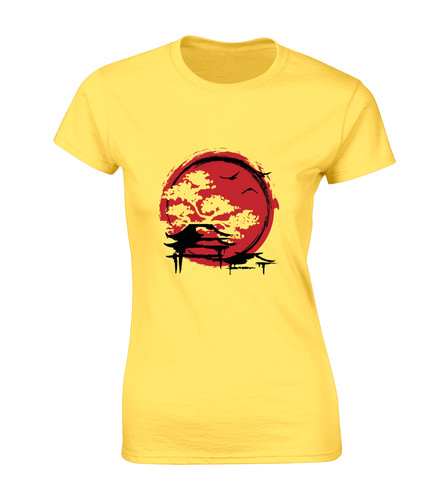 Japan flag tree ladies - flag, shirt