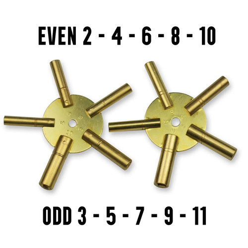 Clock winding keys brass - clock,