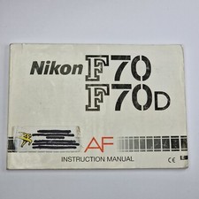 Nikon F70 F70D AF Camera Original Instructions Manual, English