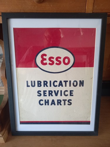 Vintage esso lubricant chart - vintage,