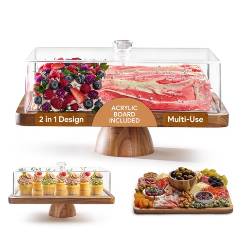 Acacia wood cake - acacia, stand