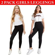 Girls Leggings Black 2 Pack