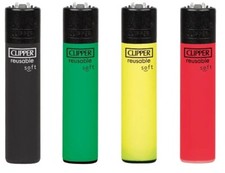 4 x Genuine Clipper Soft Touch ( Jamaican ) Refillable Gas Pocket Size  Lighters