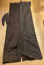 Primark Home Pair Eyelet Curtains Faux Suede Brown & tiebacks each 65" W & 90" L