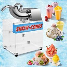 Electric Snow Cone Maker Shaved Ice Machine w/ Dual Blades & Large Acrylic Box