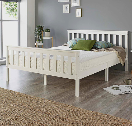 White wooden double - white, frame